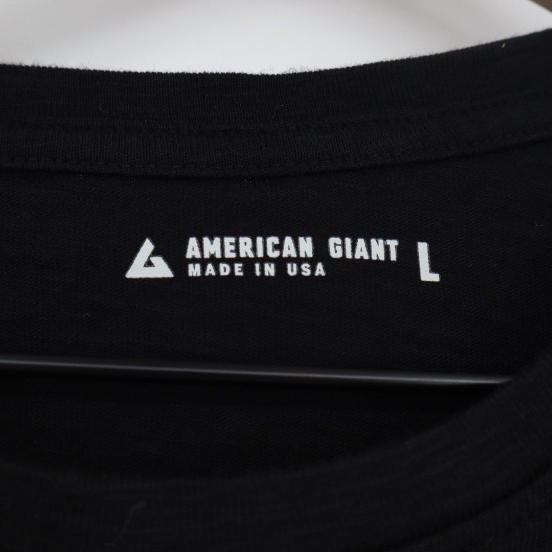 American Giant Black Crew Neck T Shirt Made in USA Size Large Mens Womens