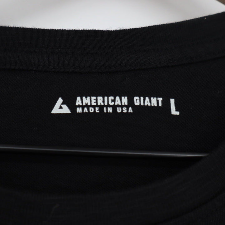 American Giant Black Crew Neck T Shirt Made in USA Size Large Mens Womens