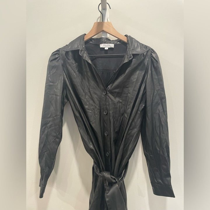 Peter Som x RTR Faux Leather Shirtdress Size 4