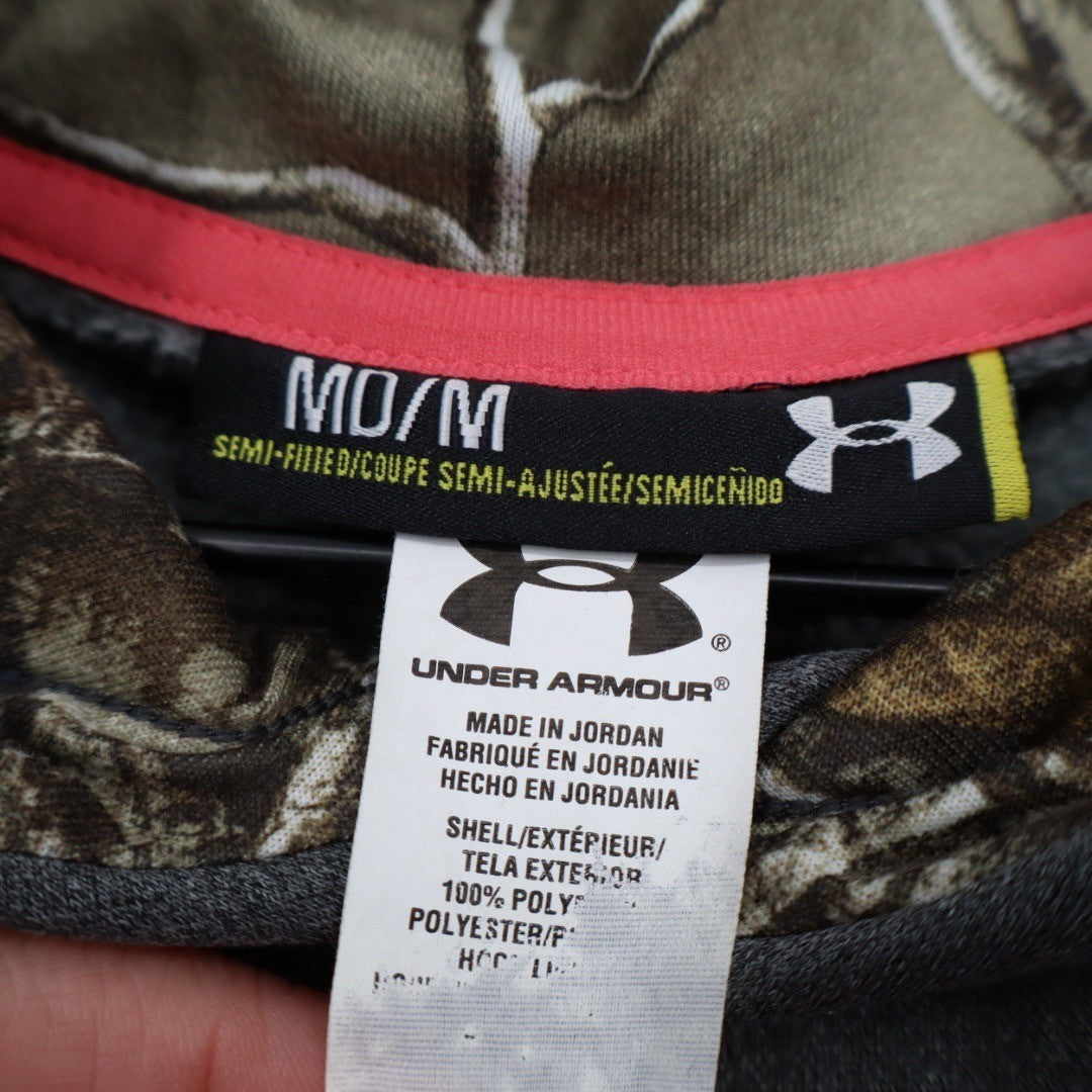 Under Armour Women's Gray Camo Logo Fleece Hoodie Sweatshirt Size Medium