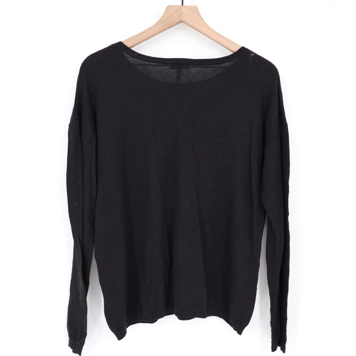 Joie Black Sparkle Sequin Embellished Crew Neck Sweater Size L