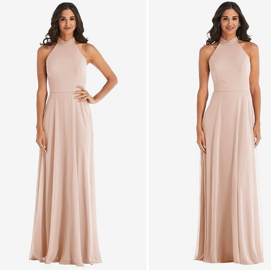 After Six High Neck Halter Backless Maxi Dress Size 16