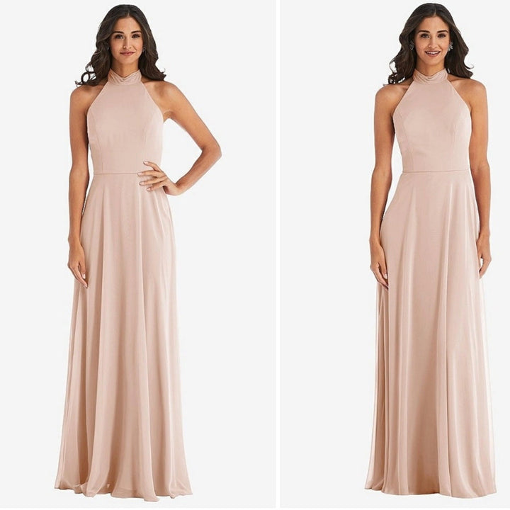 After Six High Neck Halter Backless Maxi Dress Size 16