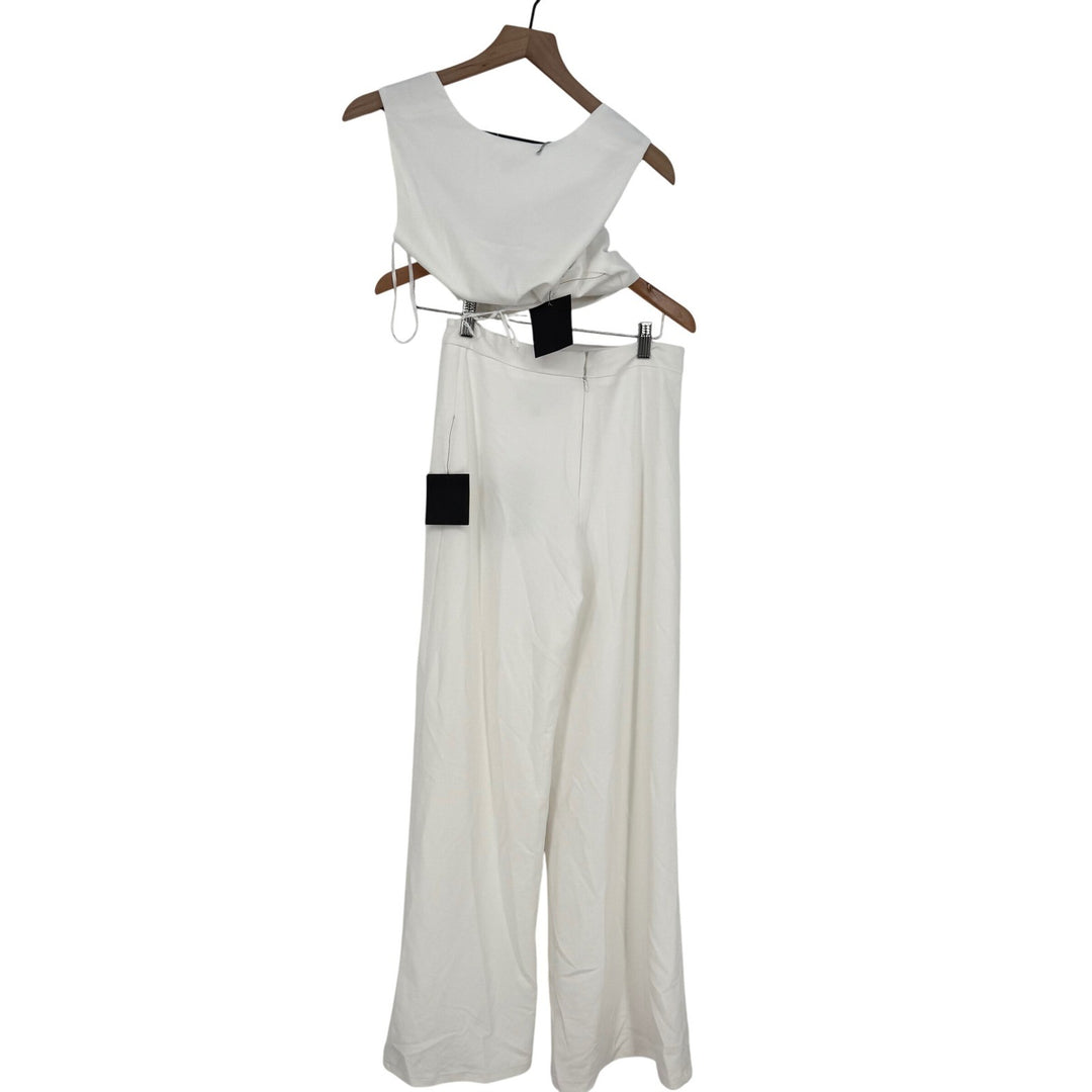 Lulus Enticing Endeavors White Two-Piece Jumpsuit Size S