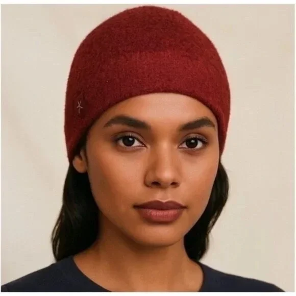 Barefoot Dreams CozyChic Lite Confetti Beanie Hat Women OS Red Knitted Winter