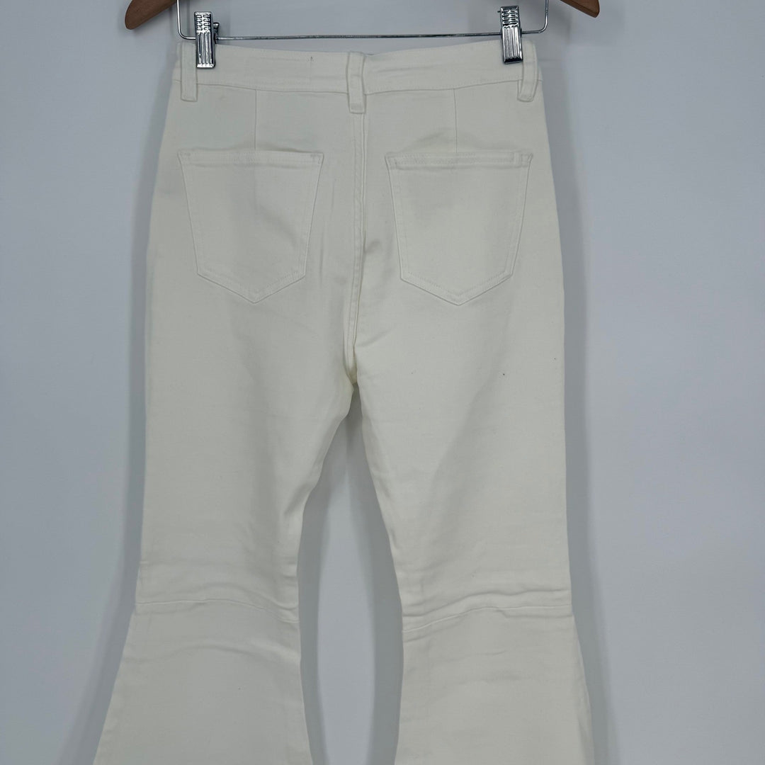 Wish List Jeans White Flare Leg High Waist Denim Pants Size M