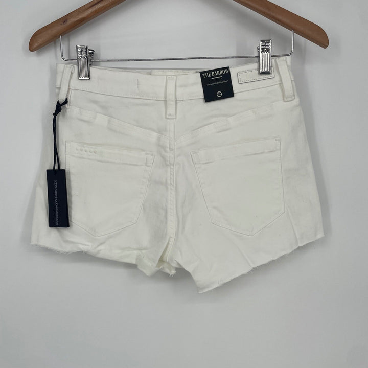 BLANKNYC The Barrow High Rise Short White Denim Raw Hem Size 26