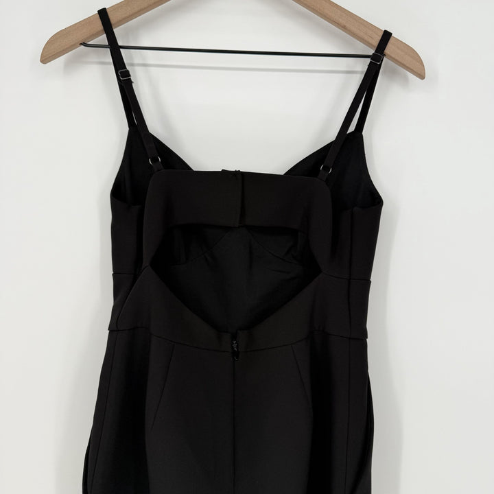 BCBGMaxazria Jumpsuit Women S Black Sweetheart Neck Spaghetti Strap Built In Bra