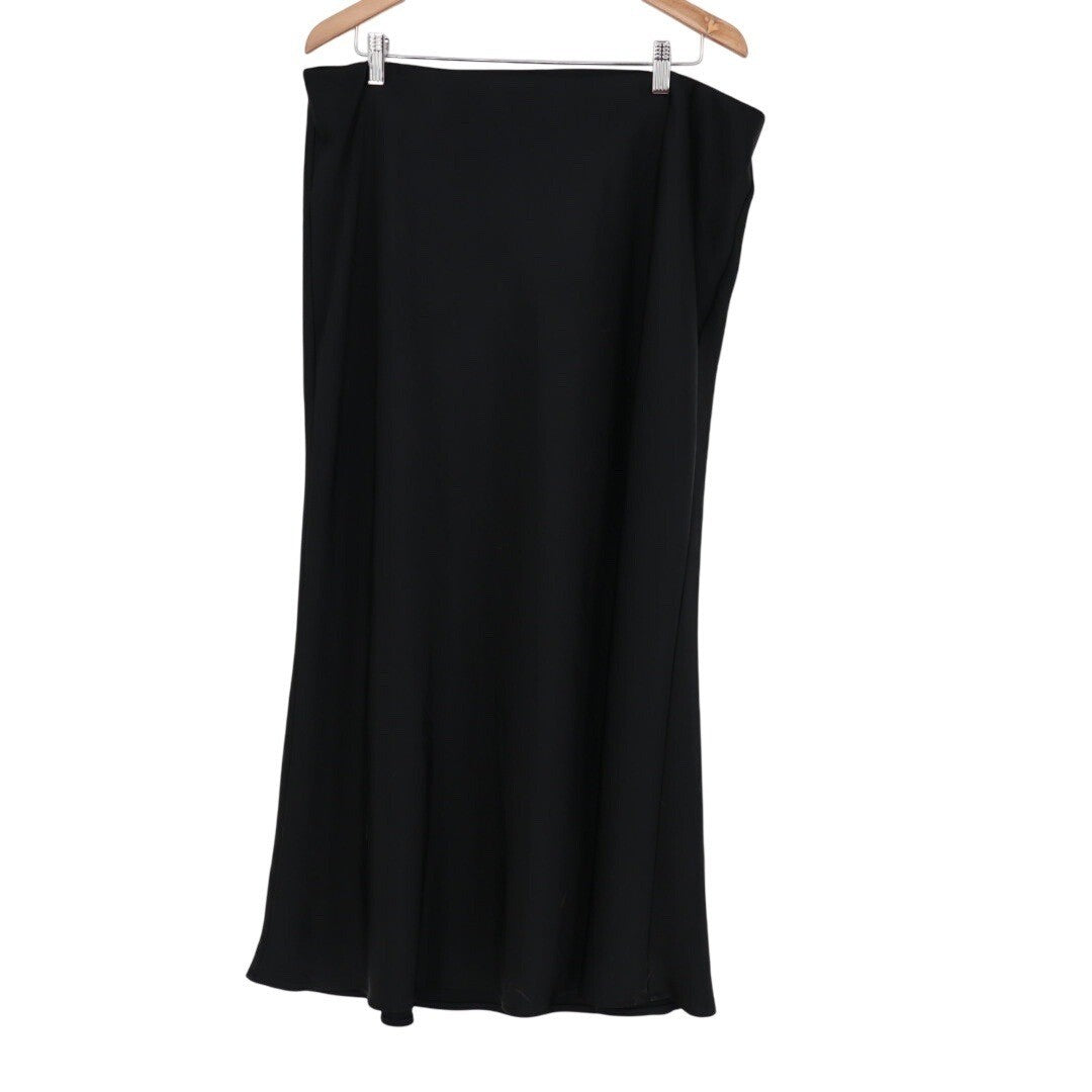 A New Day Black Maxi Skirt Elastic Waist Pull On Size XXL