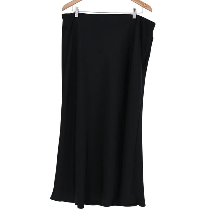 A New Day Black Maxi Skirt Elastic Waist Pull On Size XXL