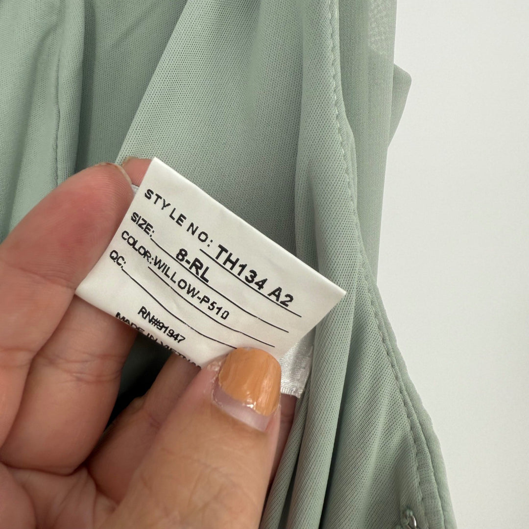 Thread Square Neck Chiffon Maxi Dress With Circle Skirt Size 8