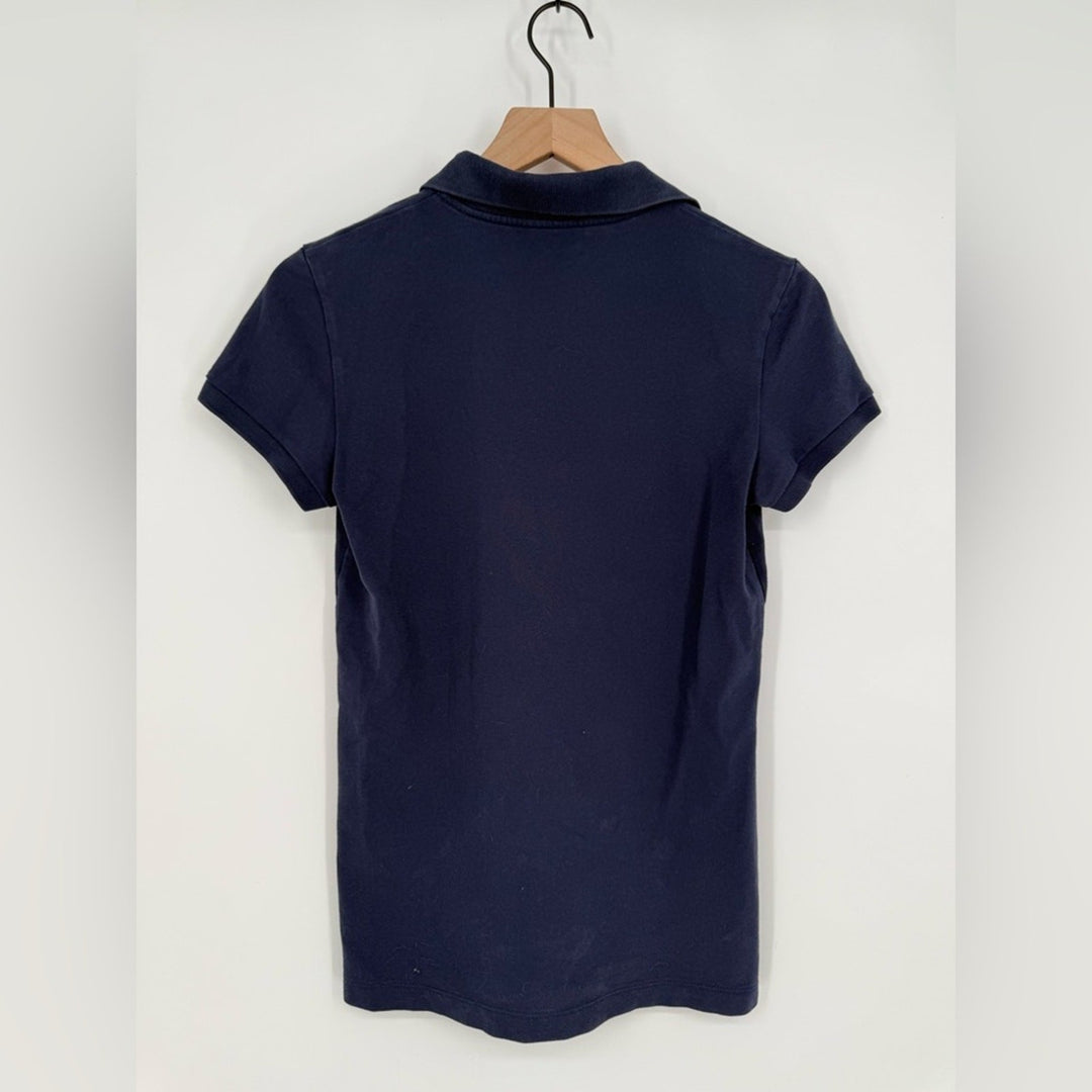 Lilly Pulitzer Short Sleeve Island Polo Shirt Women's S Blue Palm