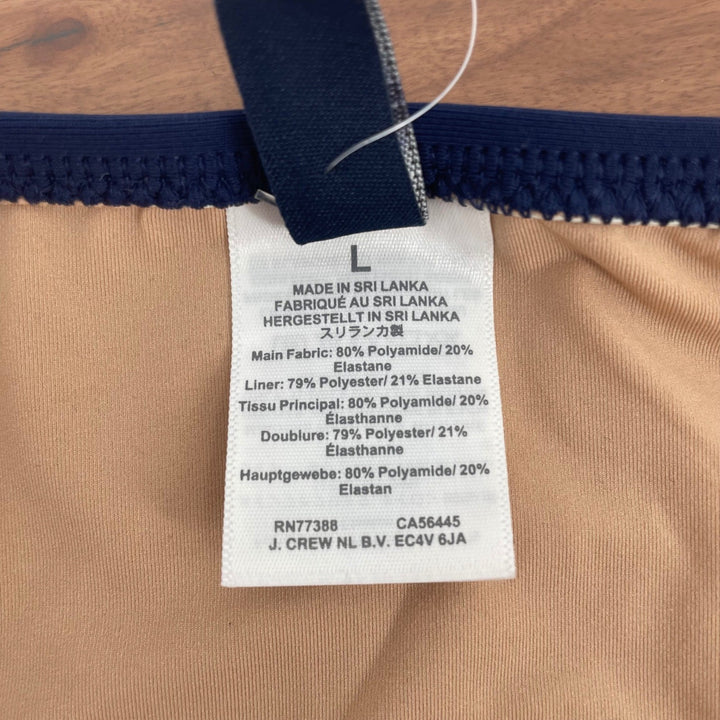 J.Crew Navy Ruched V Neck One Piece Swimsuit Size L