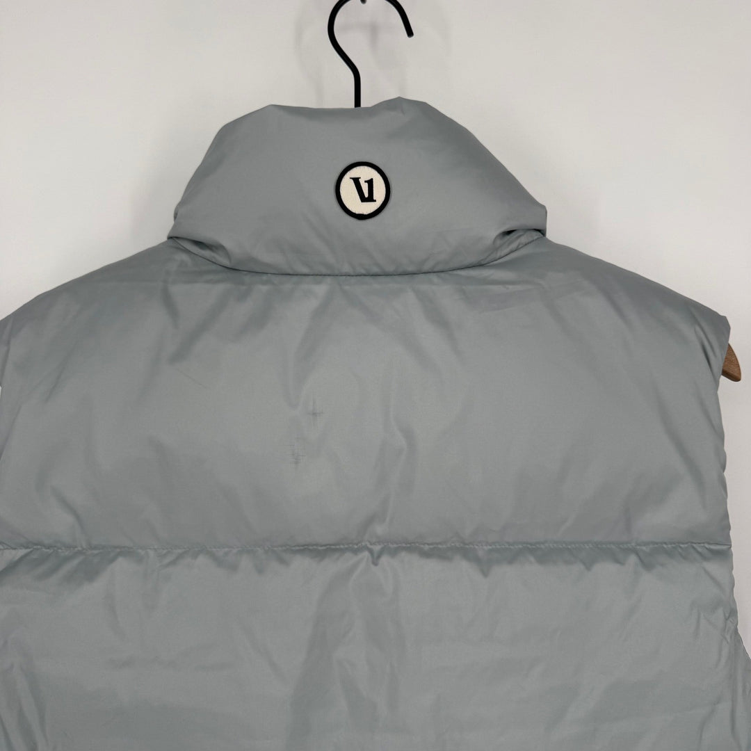 Vuori Women's Hillside Down Vest Puffer Gray Size L Full Zip Insulated