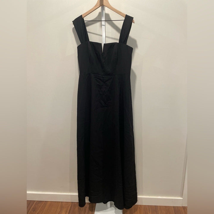 Dessy Collection Off-The-Shoulder Pleated Cap Sleeve A-Line Maxi Dress Size 14