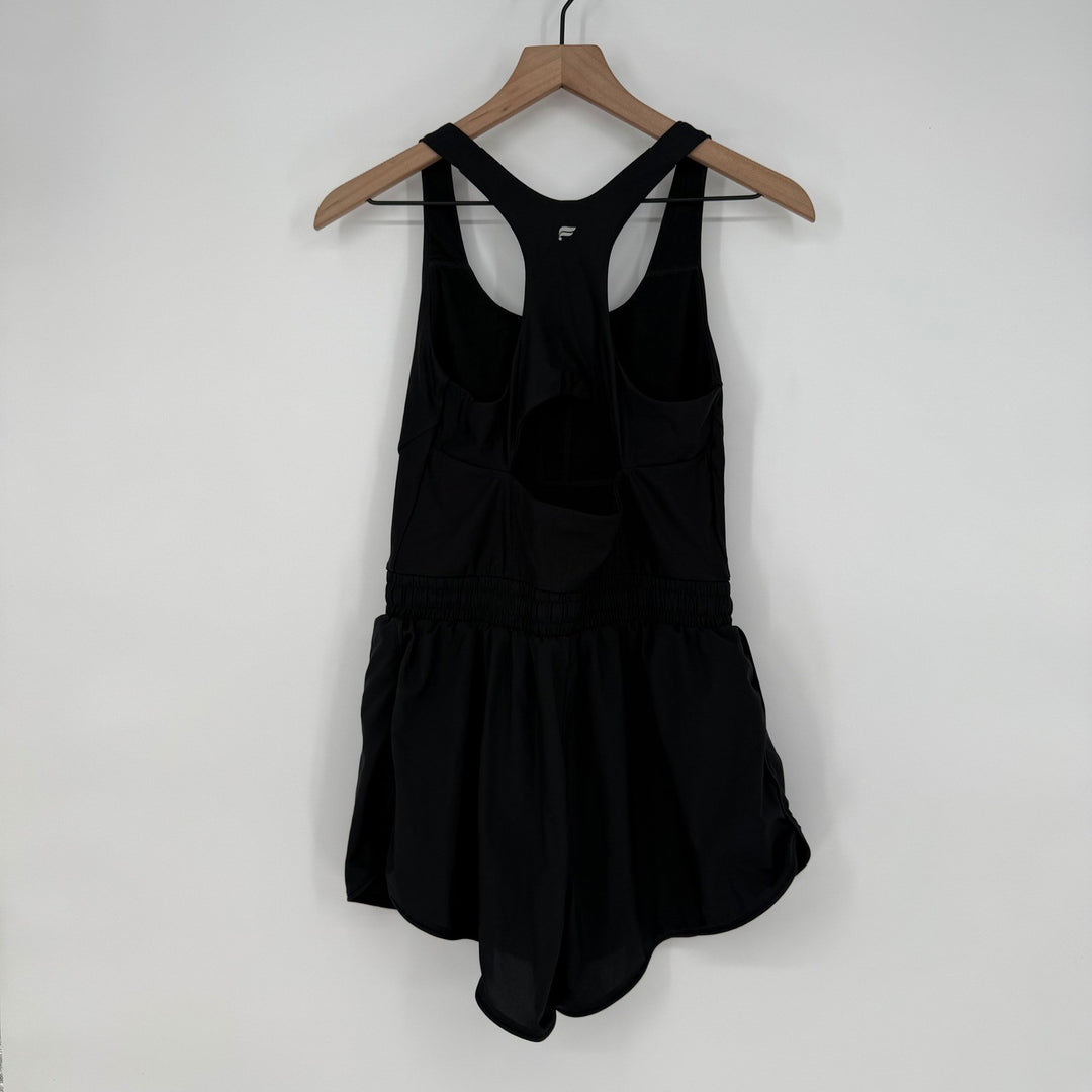 Fabletics Black Racerback Athletic Jumpsuit Romper Shorts Size M