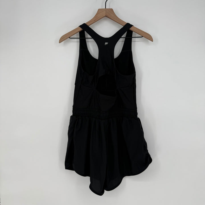 Fabletics Black Racerback Athletic Jumpsuit Romper Shorts Size M