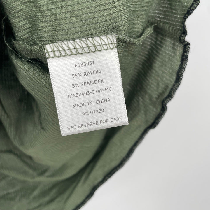 Crave Fame by Almost Famous Olive Green Ribbed Knit Short Sleeve Top XL