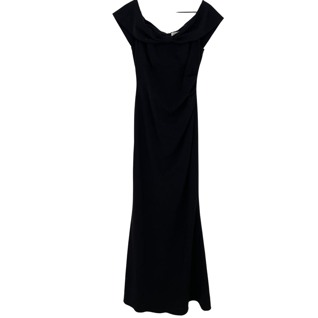 Eliza J Black Off Shoulder Ruched Mermaid Formal Gown Size 0