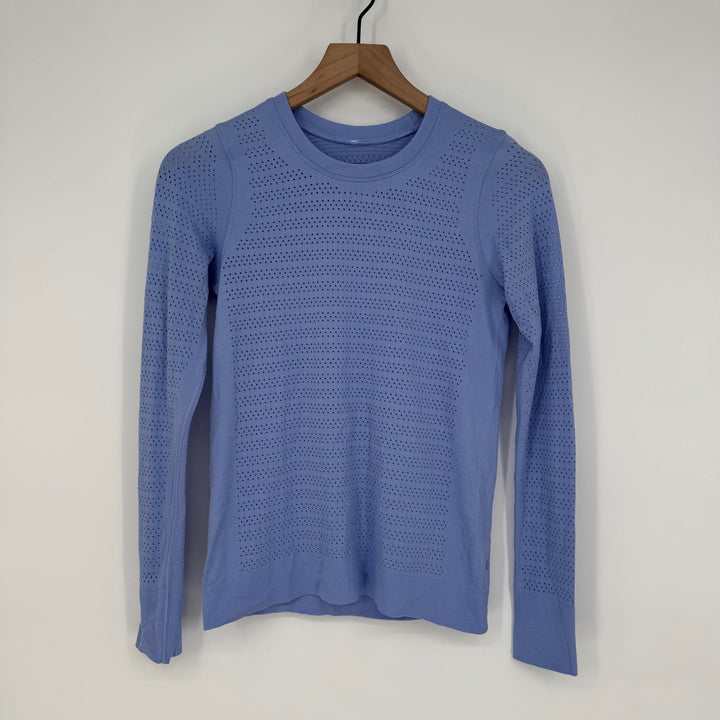 Lululemon Athletica Long Sleeve Perforated Top Powder Blue Size 4