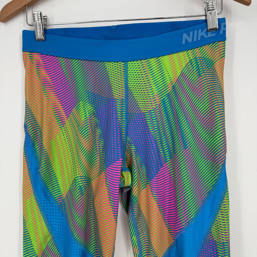 Nike Pro Hypercool Frequency Capri Leggings Womens Large Multicolor Swirl Print