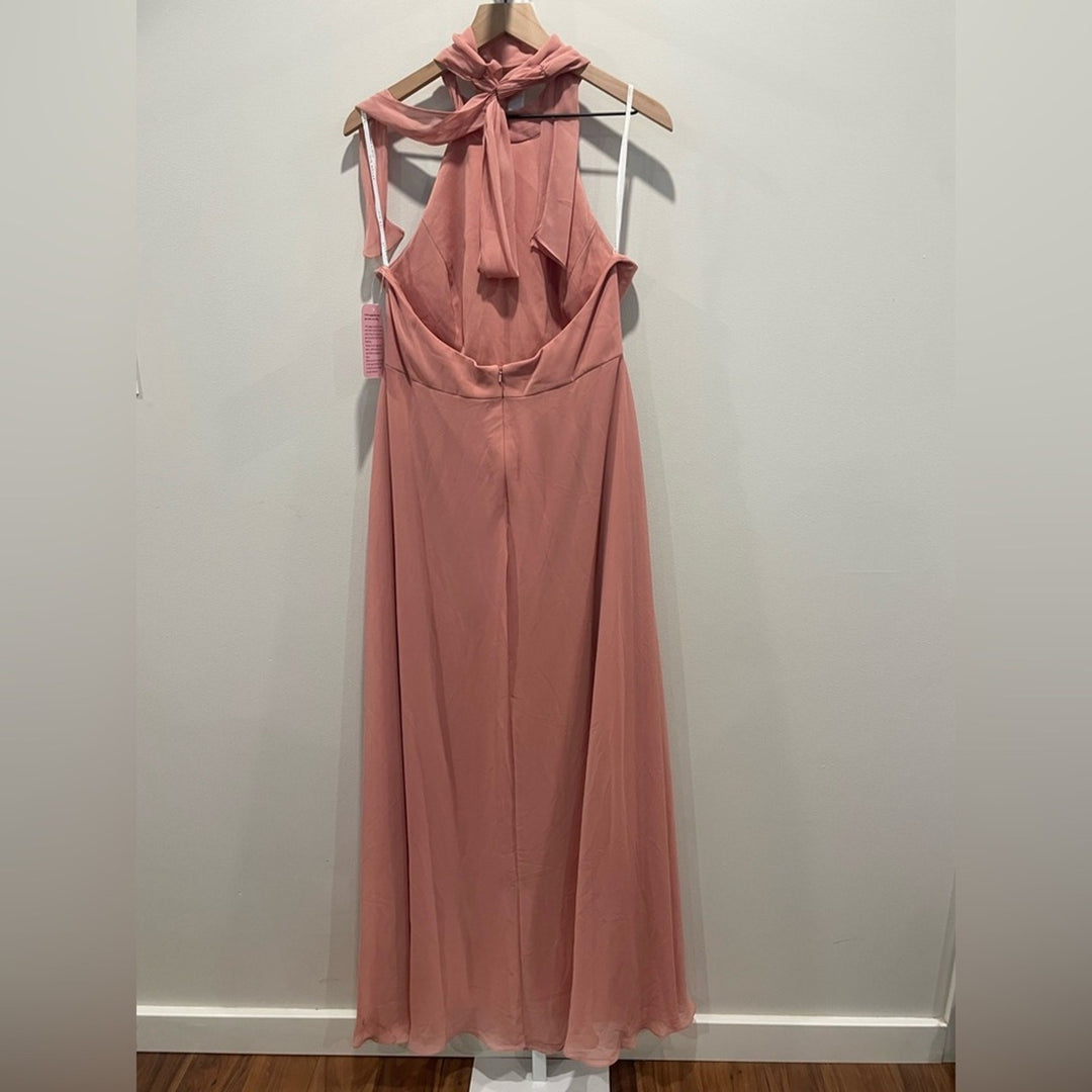 After Six High Neck Halter Backless Maxi Dress Size 14