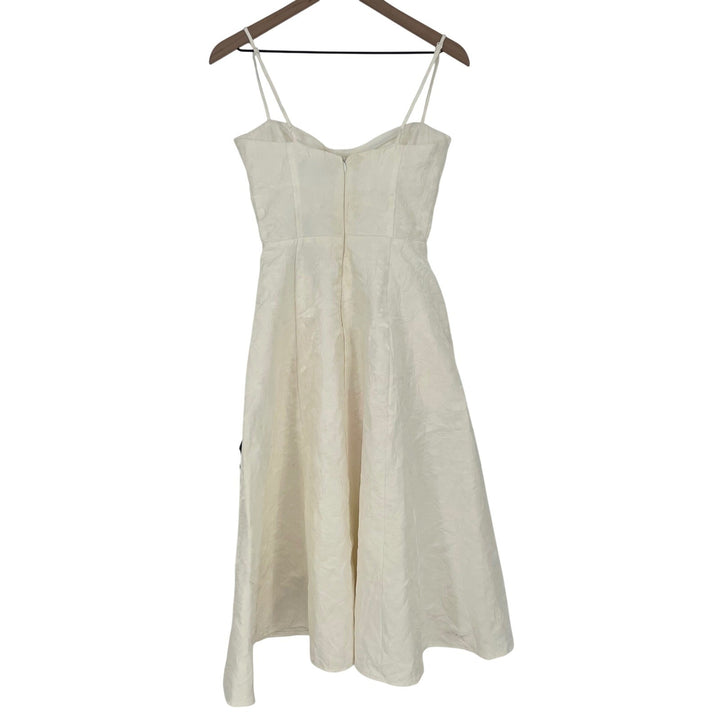 Lulus Meet Me For Tea White Jacquard Bustier Midi Dress Size S