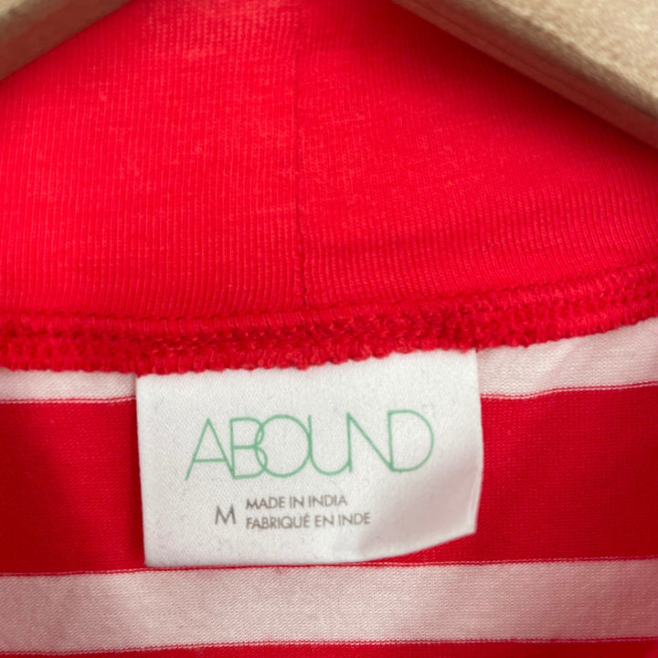 Abound Red White Stripe Mock Neck Sleeveless Bodysuit Top Size Medium