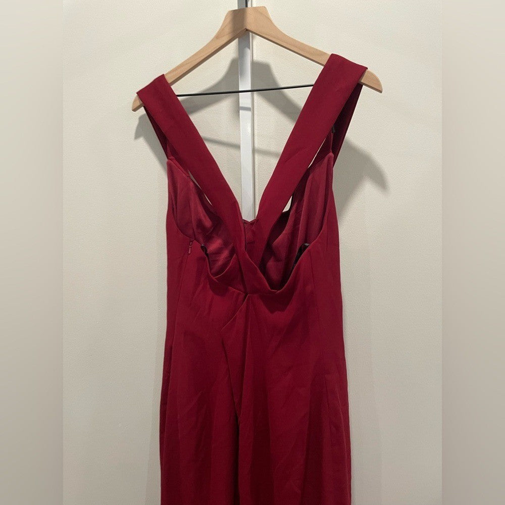 Dessy Collection Off-The-Shoulder Criss Cross Back Trumpet Gown Size 16