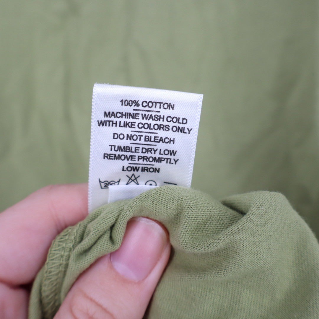 American Giant Classic Crew Neck T Shirt Green Size L Made in USA Cotton