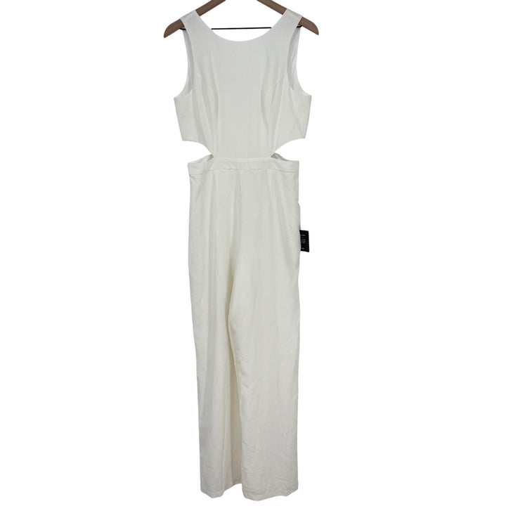 Lulus Moments To Remember White Sleeveless Wide-Leg Cutout Jumpsuit Size M
