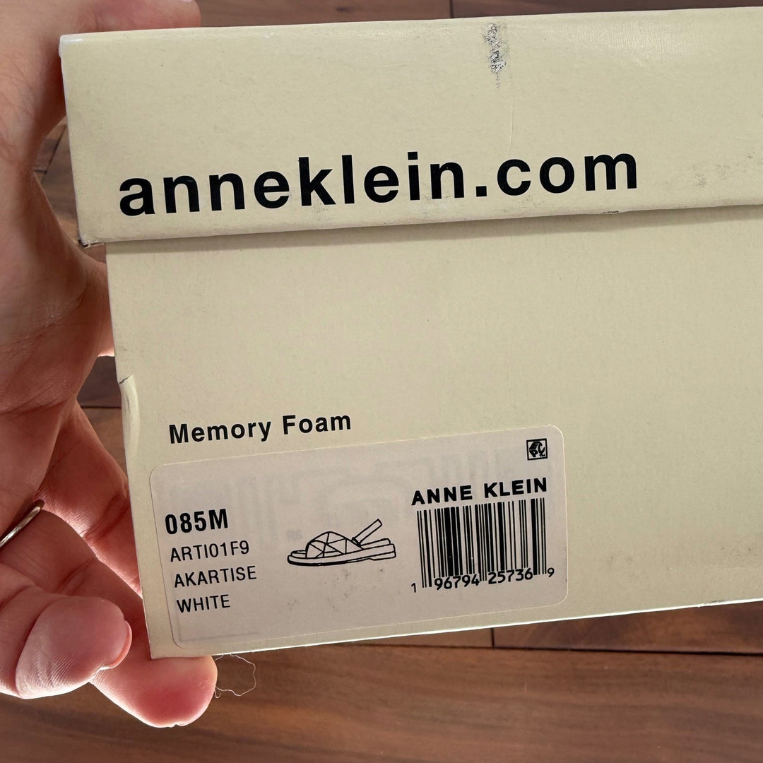 Anne Klein Akartise White Memory Foam Slingback Sandals Women's 8.5M