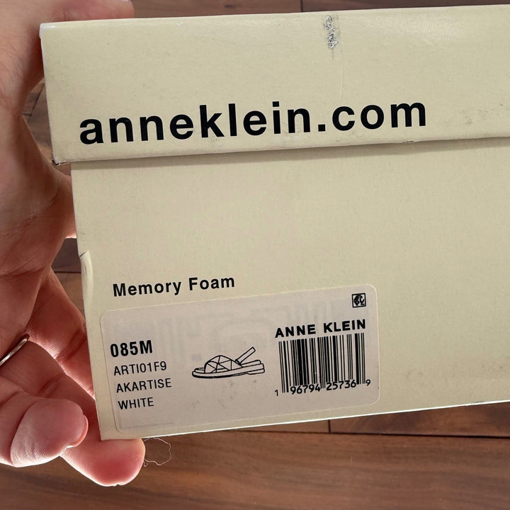 Anne Klein Akartise White Memory Foam Slingback Sandals Women's 8.5M