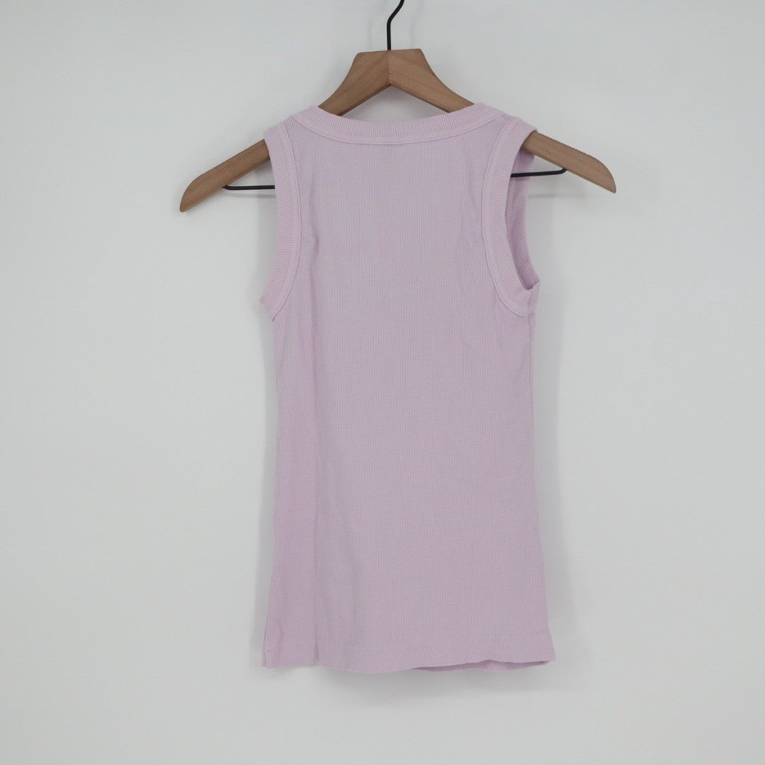 American Giant Ribbed Tank Top Lilac Purple Racerback Women's XS Made in USA