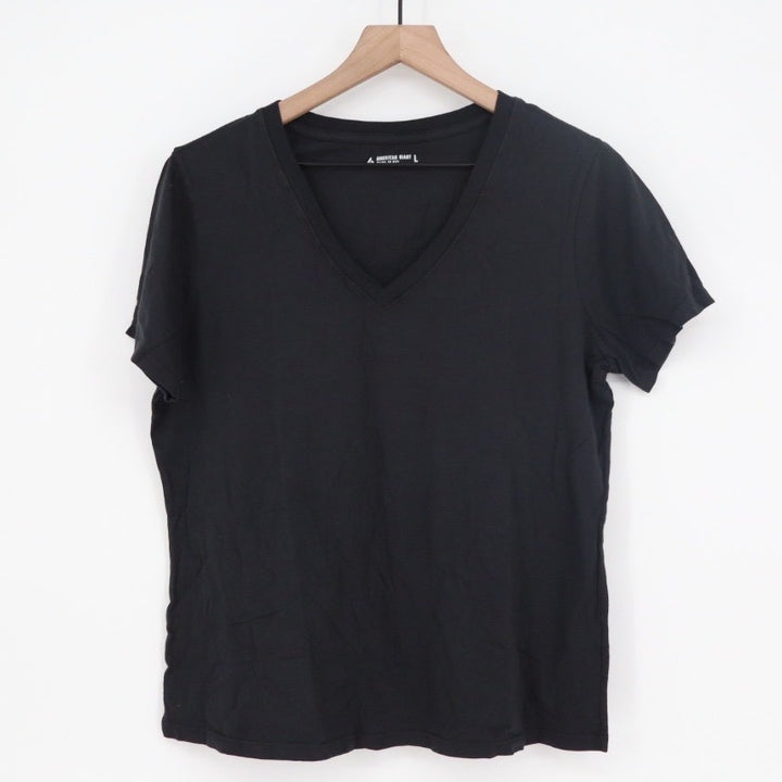 American Giant Classic V Neck T Shirt Black Made in USA Size Large