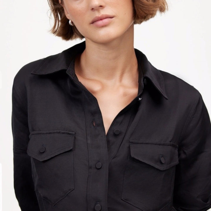 Madewell Western Shirt in Linen Blend Size 6