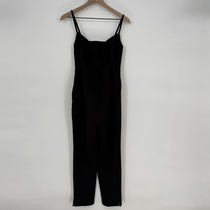 BCBGMaxazria Jumpsuit Women S Black Sweetheart Neck Spaghetti Strap Built In Bra