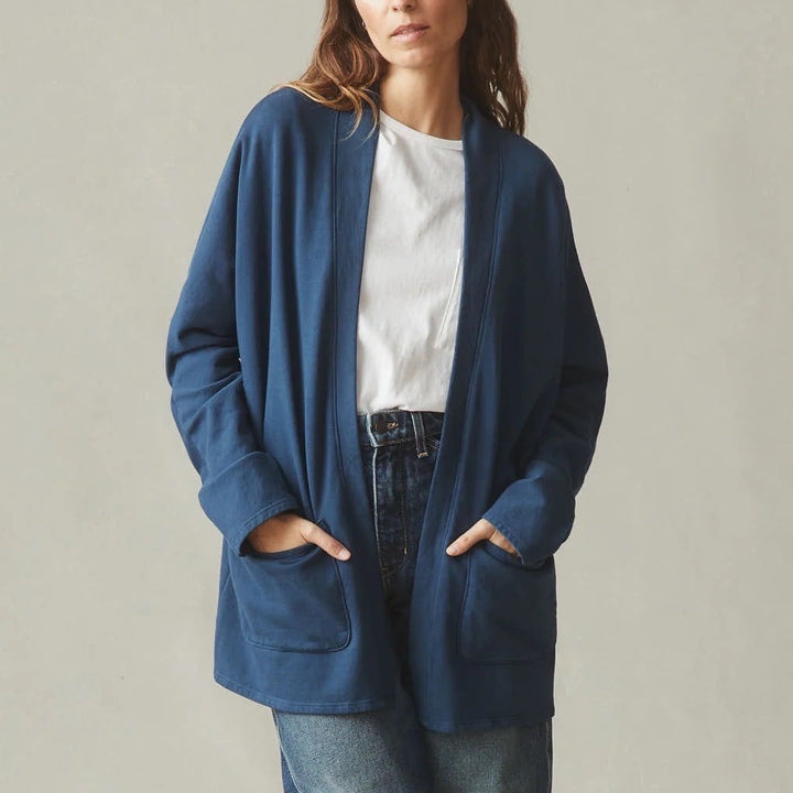 American Giant Women's French Terry Cardigan Size L Made In USA