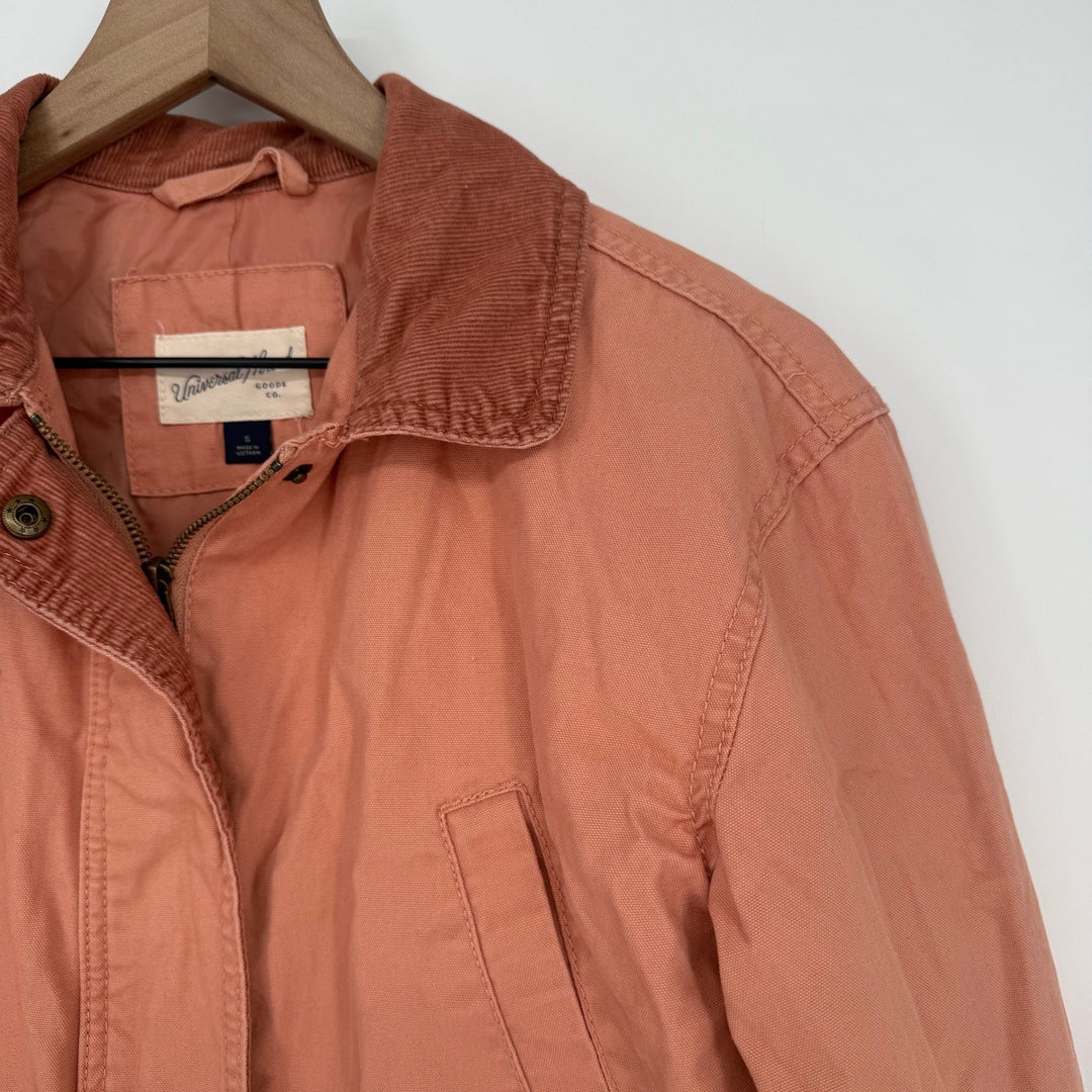 Universal Thread Utility Jacket Women's Size S Pink Cotton Corduroy Collar