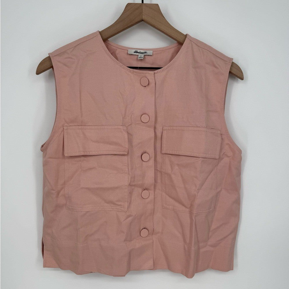 Madewell Crop Cargo-Pocket Crewneck Top Size M