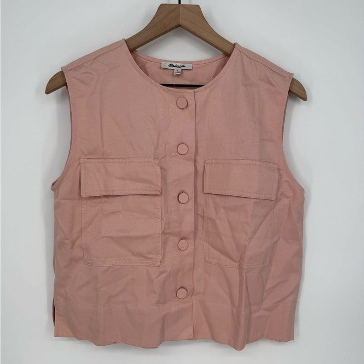 Madewell Crop Cargo-Pocket Crewneck Top Size M