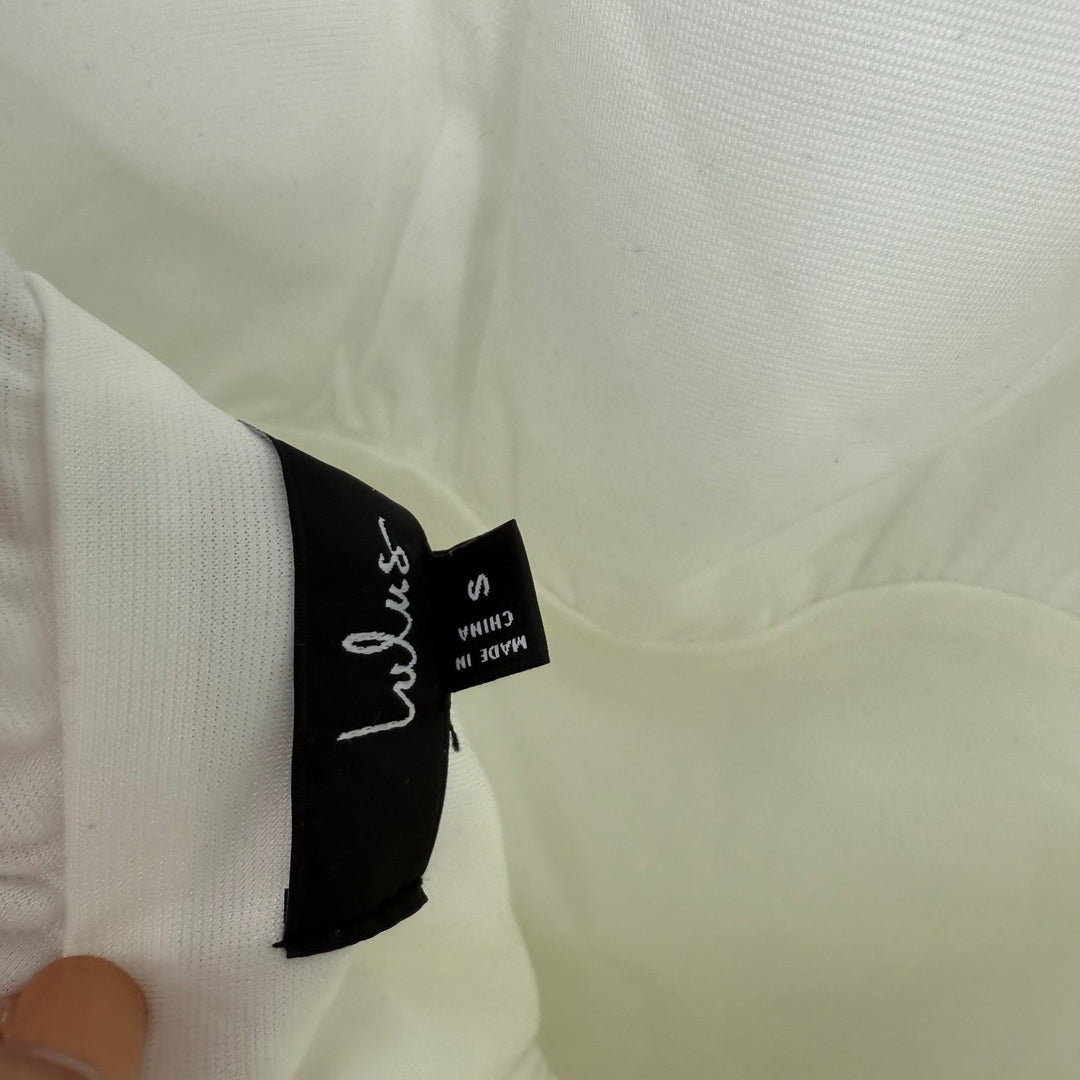 Lulus Simply Magnificent White Organza Halter Backless Mini Dress Size S