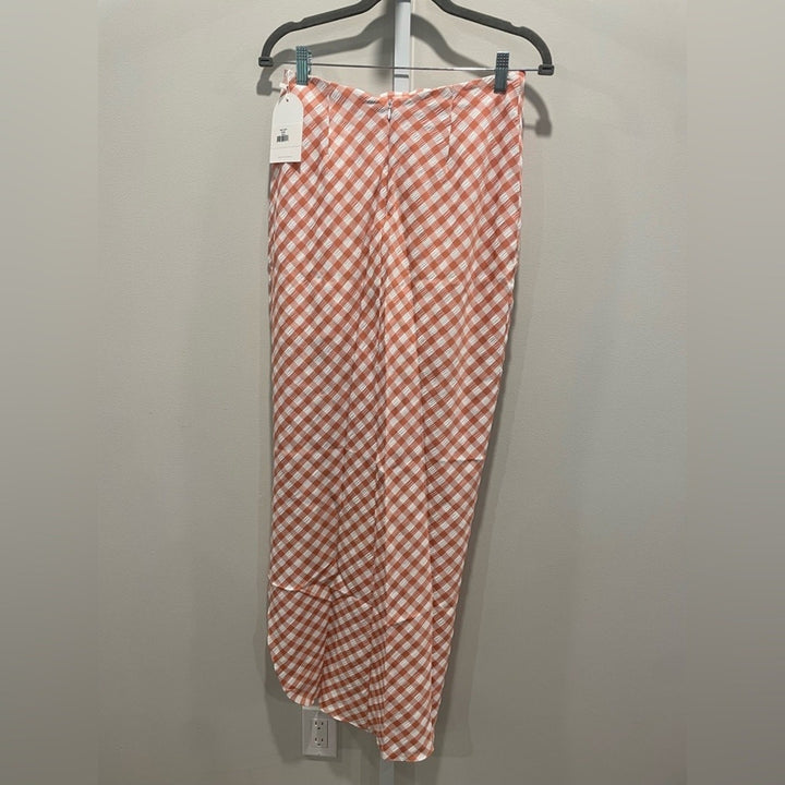 Rumer Bisou Ruched Gingham Maxi Skirt Size S