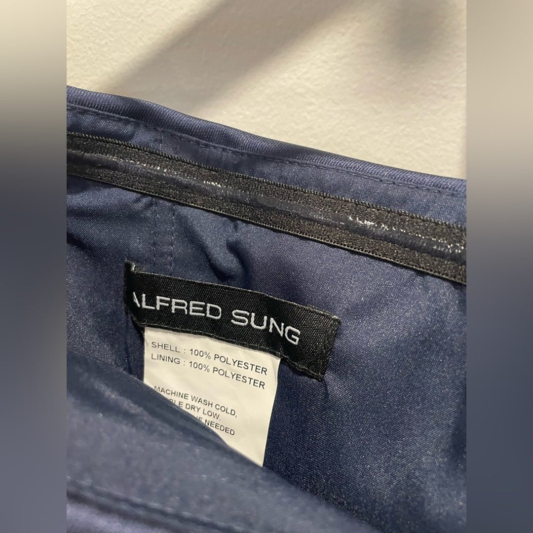 Alfred Sung Off-The-Shoulder Cuff Trumpet Gown With Front Slit Size 0