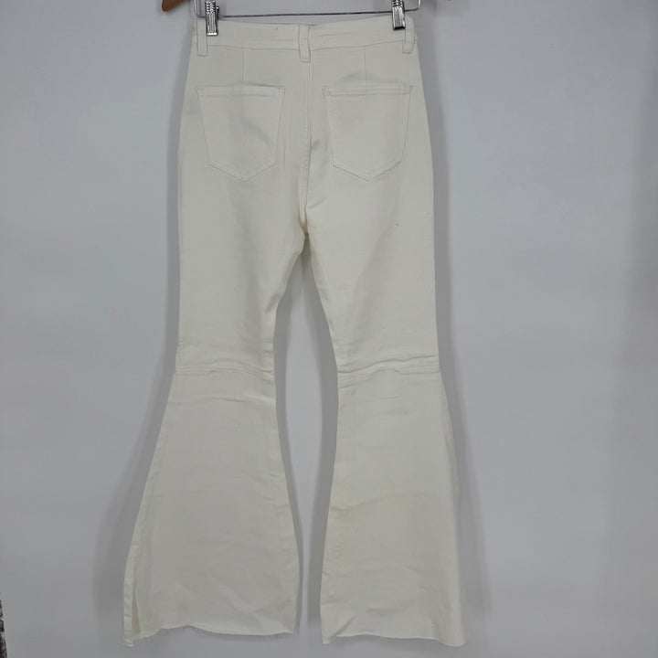Wish List Jeans White Flare Leg High Waist Denim Pants Size M