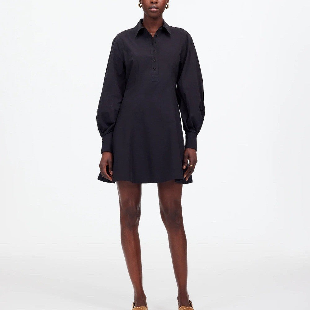 Madewell Seamed Long-Sleeve Mini Shirtdress in Poplin Size 00