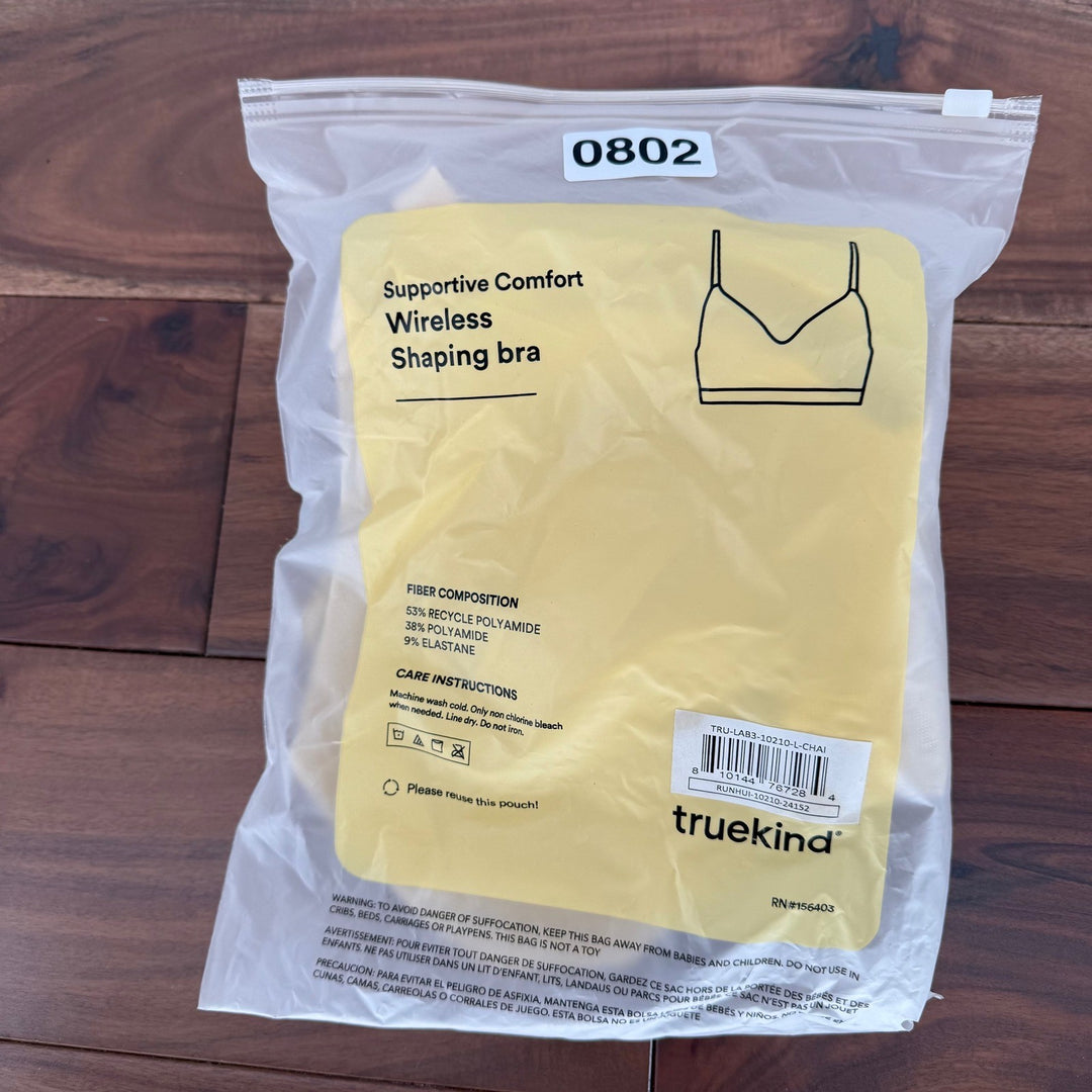 Truekind Supportive Comfort Wireless Shaping Bra Beige NWT