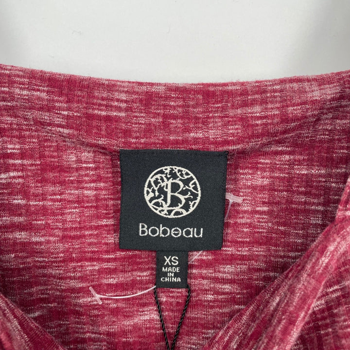 Bobeau Ribbed Square Neck Tank Top Red Marl XS