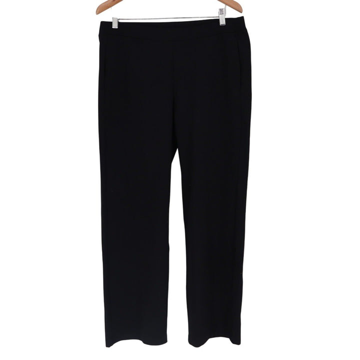 American Giant Black Pull On Straight Leg Pants Women's Size L Made in USA