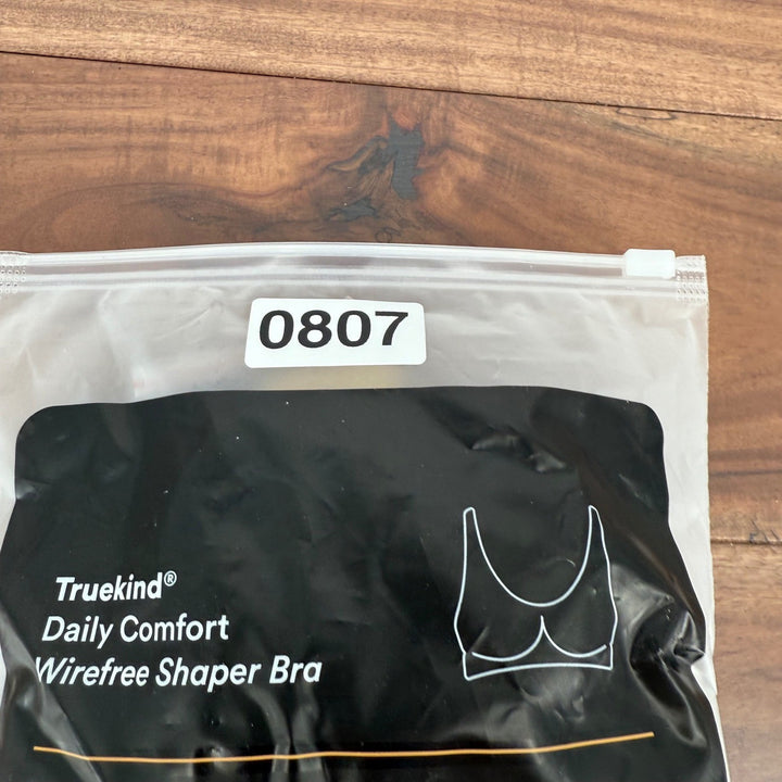 Truekind Daily Comfort Wirefree Shaper Bra Black Large L New